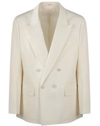 Valentino - Double-Breasted Long-Sleeved Blazer - Lyst