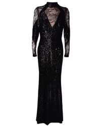Elie Saab - Lace Detailed Long-sleeved Dress - Lyst