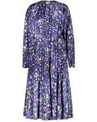 Balenciaga - All-over Patterned Long-sleeved Dress - Lyst