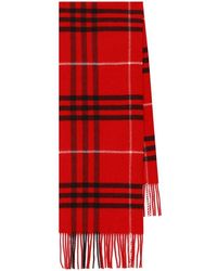 Burberry - Check Wool Cashmere Scarf - Lyst
