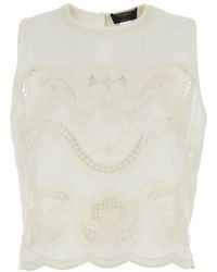 Twinset - Sleeveless Top With Embroidery Detail - Lyst