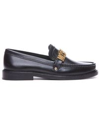 Moschino - Logo-lettering Round-toe Loafers - Lyst