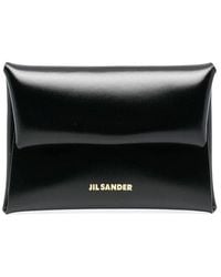 Jil Sander Logo Print Envelope Card Holder - Black