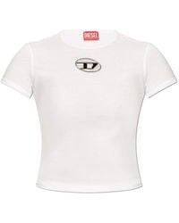 DIESEL - Logo Plaque Cropped T-shirt - Lyst
