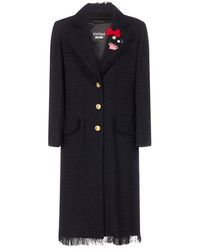 Boutique Moschino Mat Coat With Tailored Decorations - Black
