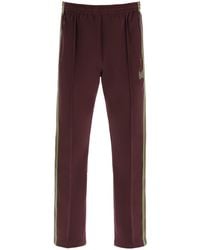 Needles Poly Smooth Narrow Embroidered Track Pants - Brown