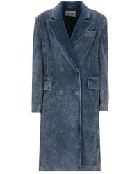Moschino - Double-Breasted Long-Sleeved Corduroy Coat - Lyst