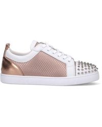 Christian Louboutin - Spikes Embellished Lace-up Sneakers - Lyst
