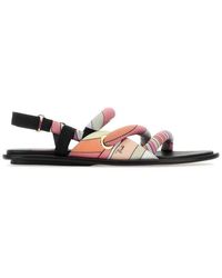 Emilio Pucci - Marble Printed Padded Sandals - Lyst