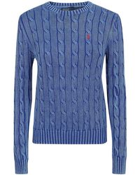 Polo Ralph Lauren - Pony Embroidered Cable-knit Jumper - Lyst