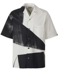 Alexander McQueen - Black & White Brushstroke Hawaiian Shirt - Lyst