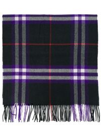 Burberry - Check-pattern Fringed-edge Scarf - Lyst