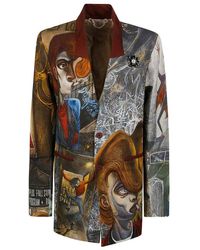 Charles Jeffrey - Graphic Printed Single-breasted Blazer - Lyst