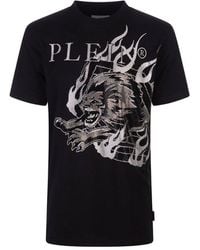 Philipp Plein - T-Shirt With Crystal Lion Circus - Lyst