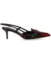 Elisabetta Franchi - Tartan Slingback Shoes - Lyst