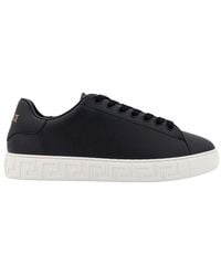 Versace - Greca Leather Sneakers - Lyst