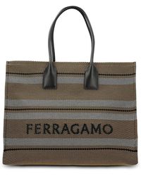 Ferragamo - Logo Jacquard Signature Tote Bag - Lyst