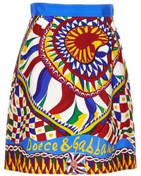Dolce & Gabbana - Short Silk Skirt - Lyst
