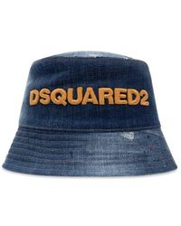 DSquared² - Embroidered Raffia Bucket Hat - Lyst