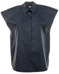 Woolrich - Cap-sleeved Buttoned Shirt - Lyst