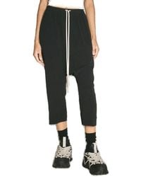 Rick Owens - Drawstring Drop-Crotch Cropped Trousers - Lyst