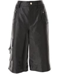 Moschino - Jeans Knee-length Leather Shorts - Lyst