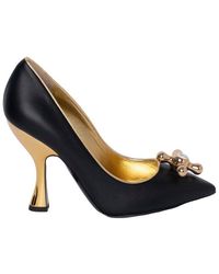 Moschino - Tap-detailed Pointed Toe Pumps - Lyst