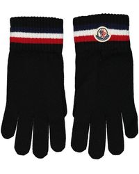 Moncler - Logo Patch Knitted Gloves - Lyst