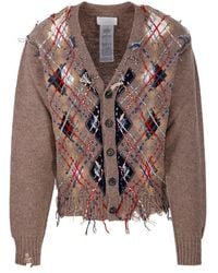 Maison Margiela - Cut-out Detailed Knitted Cardigan - Lyst