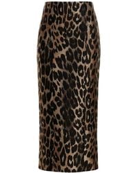 Balmain - Leopard Jacquard Skirt - Lyst