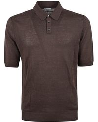 Ballantyne - Short-Sleeved Knitted Polo Shirt - Lyst