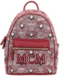 MCM Stark Vintage Backpack - Red
