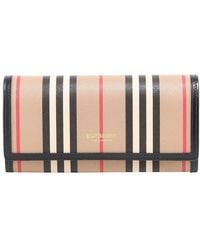 Burberry Iconic Stripe Continental Wallet - Natural