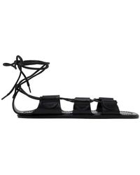 Maison Margiela - Square Toe Lace-Up Sandals - Lyst