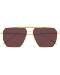 Bottega Veneta Pilot Frame Sunglasses - Metallic