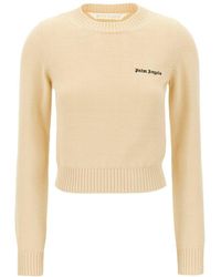 Palm Angels - Logo Embroidered Crewneck Knitted Jumper - Lyst