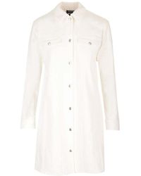 A.P.C. - Long-sleeved Shirt Dress - Lyst