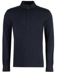 ZEGNA - Long Sleeve Cotton-piqué Polo Shirt - Lyst