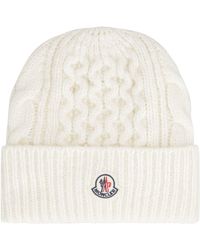 moncler white bobble hat