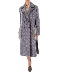 Fendi Double Breasted Coat - Grey
