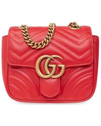 Gucci - GG Marmont Matelassé Foldover Top Shoulder Bag - Lyst