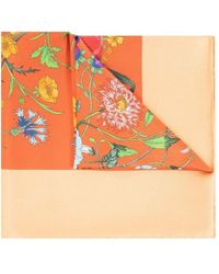 Gucci - Reversible Shawl With Floral Motif, - Lyst