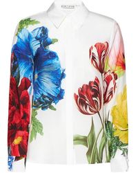 Alice + Olivia - Alice + Olivia Willa Floral-printed Long Sleeved Blouse - Lyst
