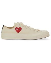 COMME DES GARÇONS PLAY - Comme Des Garcons Play Round Toe Lace-Up Sneakers - Lyst