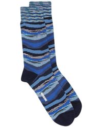 M Missoni Stripe Detailed Socks - Blue