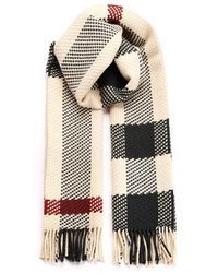 Burberry - Check Wool Scarf - Lyst