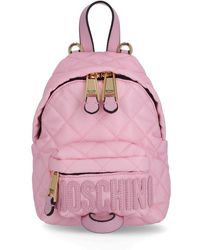 Moschino Mini Quilted Logo Backpack - Pink