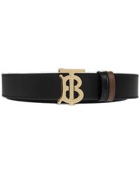Burberry - Logo Plaque Reversible Buckled Belt - Lyst
