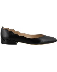 Chloé Scalloped Edge Ballerinas - Black