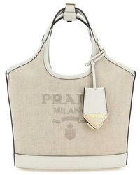 Prada - Logo Print Mini Bucket Bag - Lyst